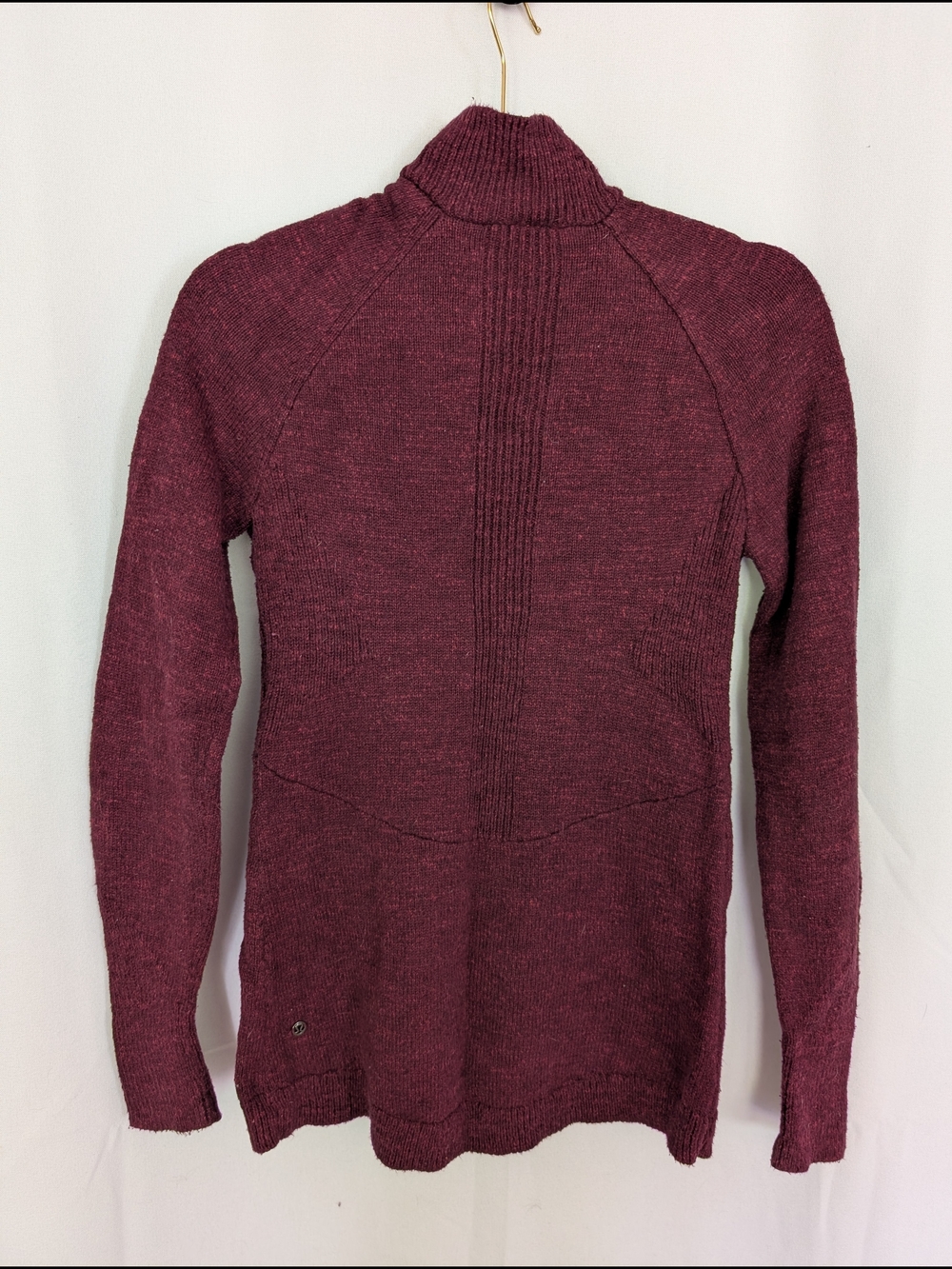 lululemon athletica Women's Summit Stride Sweater in Heathered Deep Rouge - Picture 2 of 3
